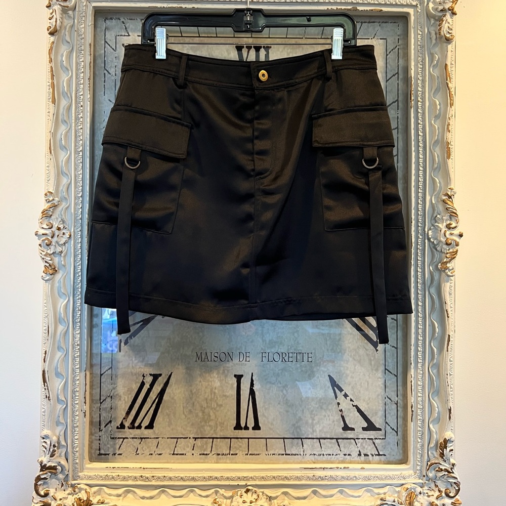 Aqua Black Mini Skirt